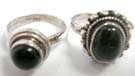 Retro styled ladies ring with onyx colored gem in 925. sterling silver 