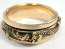Handcrafted bronze ring with unique designs etched in 