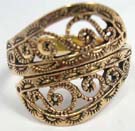 Filigree flower styled bronze ring