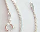 Tight linked chain necklace made from solid 925. sterling silver with spring ring for closure 