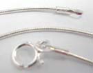 Tight cord style 925. sterling silver chain necklace with spring ring for closure 
