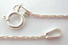 Close knit rectangle shaped chain necklace in 925. sterling silver with spring ring for closure