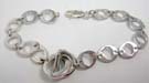 Solid 925. sterling silver necklace choker in large hoop chain design 