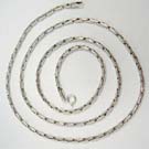 Multi oval linked 925. sterling silver chain necklace 