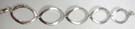 Womens fashion bracelet in 925. sterling silver oval shaped hoops 