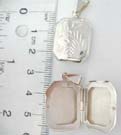 Crafted 925. sterling silver memory locket with leaf design etching