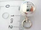 Solid 925. sterling silver ball pendant with jiggle bell inside 