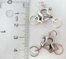 Athletic bicycle motif charm made from 925. sterling silver