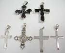 Religious cross pendants made from 925. sterling silver. Comes in an assortment of designs picked randomly by our warehouse staff