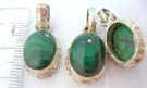 Malachite stone embedded in vintage designed, 925. sterling silver pendant