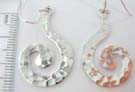 Large spiral designed 925. sterling silver threader earrings