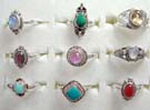 Vintage style precious gemstone rings made from 925. sterling silver. Comes in an assortment of designs and colors picked randomly by our warehouse staff