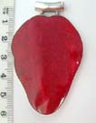Coral gemstone in abstract heart shape hanging from 925. sterling silver mounted pendant