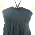 Elastic stretchy two strings tie top baby doll dress with shiny beaded sequin on bottom 