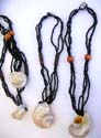Snail shape multi bali fashion black beaded strings necklace