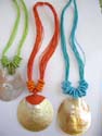 Discount online fashion multi strings necklace with round seashell pendant and beaded wreath on each side