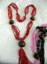 Discount Tibet mini red beaded strings necklace holding large coconut bead design 