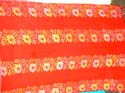 Orange sarong wrap with strips summer floral design