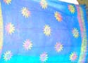 Blue sarong wrap with smile sun face design 