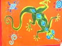 Assorted color hand painting gecko sarong wrap