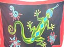 Assorted color hand painting gecko sarong wrap