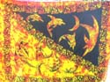 Separated triangle yellow sarong with dolphin
