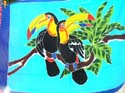 Assorted color couple singing toucan