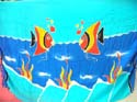Hand painting ocean scene fshes pattern sarong