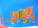 Hand painting dragon and tiger sarong