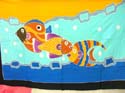 Fashion Fishes and dolphin hand painting batik sarong