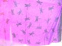 Purple wrapping sarong with black mini dragonflies