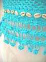 Handicraft knitting aquarium crochet dangle top with seashell design, tie on neck and back
