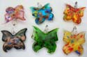 Handblown butterfly Venetian murano glass fashion confetti pendant