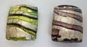 Rectangular zebra murano glass bead