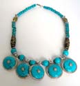 Multi bubble turquoise tibet necklace 