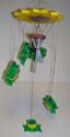 Sunflower wind chime holding frogs design 
