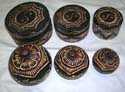 Round or pot shape wooden carved boxes case set, randomly picked by our warehouse staffs 
