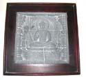 Stone buddha carving plaque with frame 
