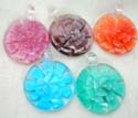 Summer flower round clear Venetian murano pendant in assorted color design