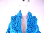 Fashionable knit crochet ladies poncho with butterfly bow in the middle