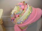 Beaded in fashion scarf and hat set with shiny fring design