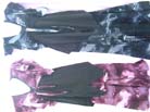 Ladies beautiful three piece dress set in tie dye pattern, long skirt, black sheer camisole and tie up top 
