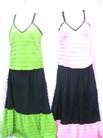 Tank top with frills and matching maxi length skirt with black center 