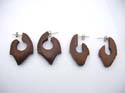 Trendy organic wooden earrings in new age hoop design