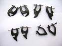 Variety of designs stirrup earlets with post, made of buffalo horn