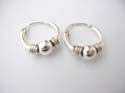 925. sterling silver bali coil and ball hoop earring