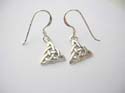 925. sterling silver triangle celtic french hook earring