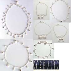 Assorted sterling silver anklets