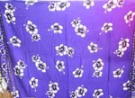 Blueish background color fashion Batik sarong wrap with white flower design