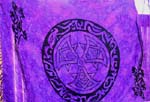 Purple sarong with Celtic pattern at center and 2 fighting crocodile